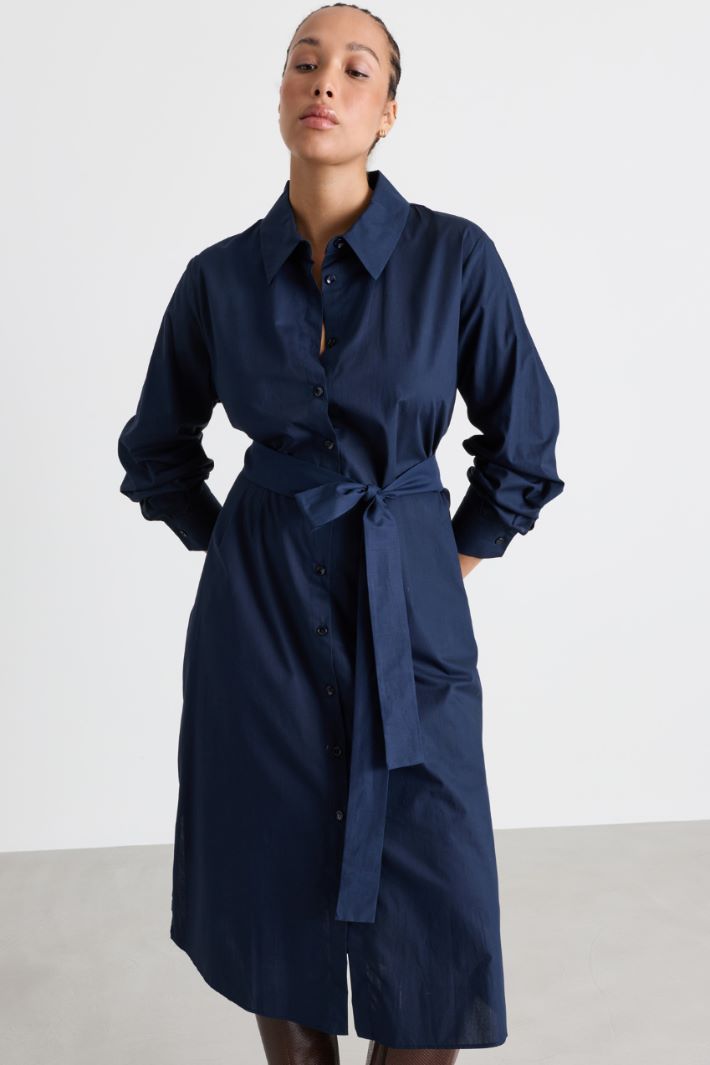 Poplin shirt dress - BLUE - Intrend - 2