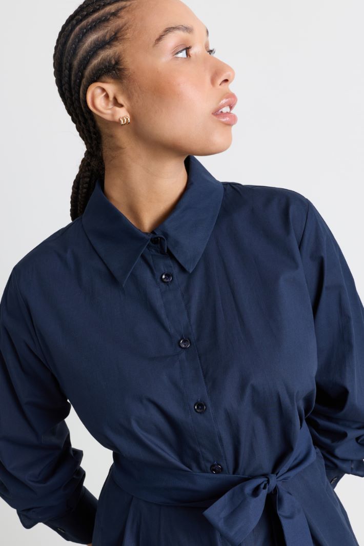 Poplin shirt dress - BLUE - Intrend - 3