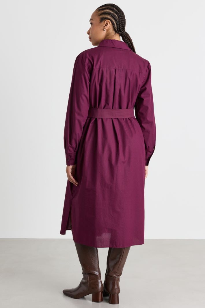 Poplin shirt dress - BORDEAUX - Intrend - 4