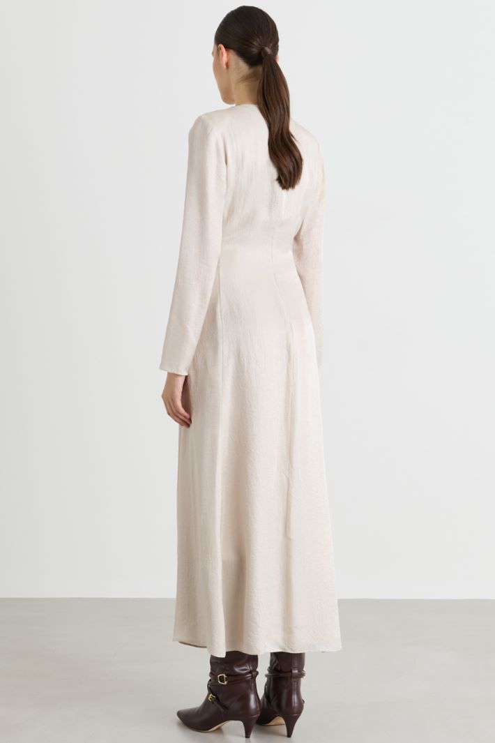 Draped crinkle-effect dress - WHITE - Intrend - 4