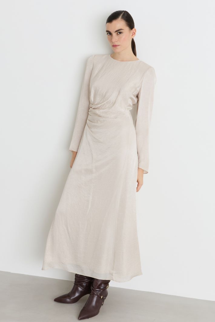 Draped crinkle-effect dress - WHITE - Intrend - 2