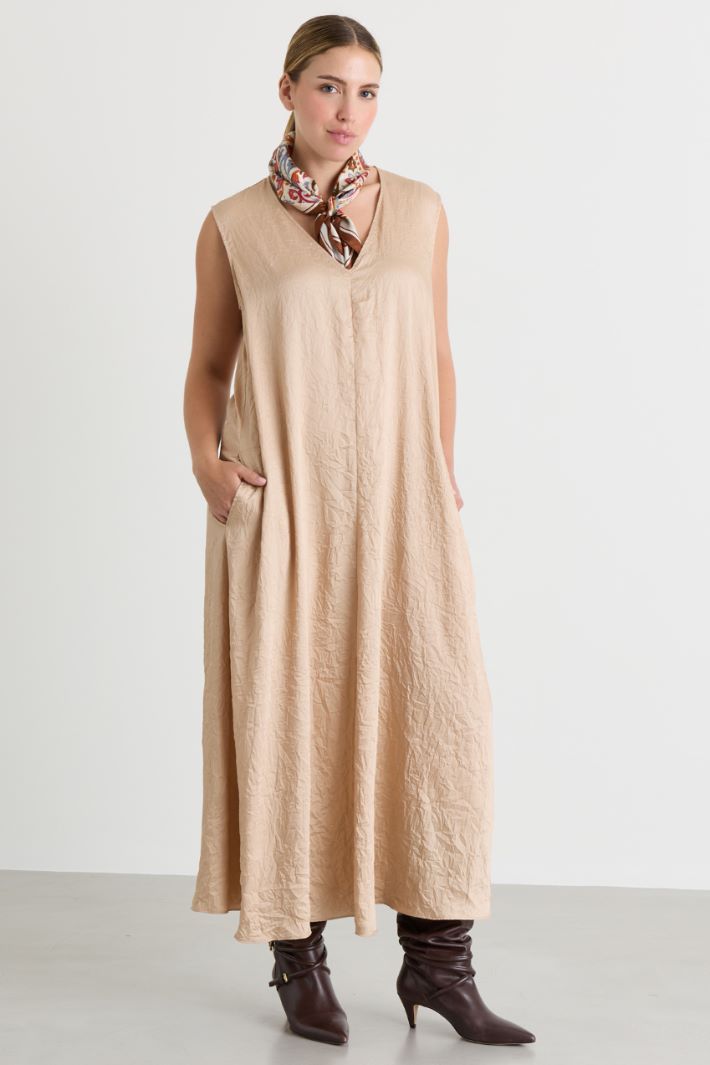 Robe en twill effet froissé - CHAMEAU - Intrend - 2