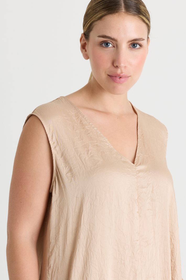 Robe en twill effet froissé - CHAMEAU - Intrend - 3