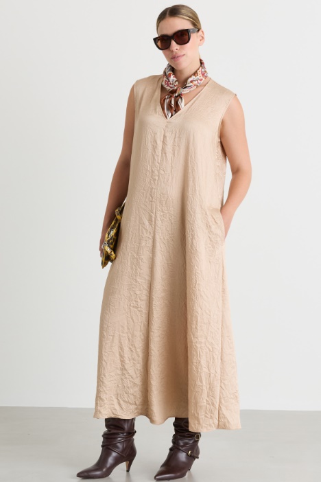 Crinkled twill dress - Intrend