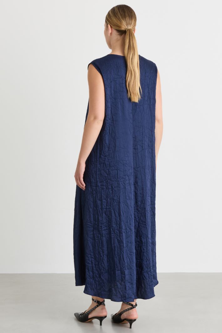 Crinkled twill dress - BLUE - Intrend - 4