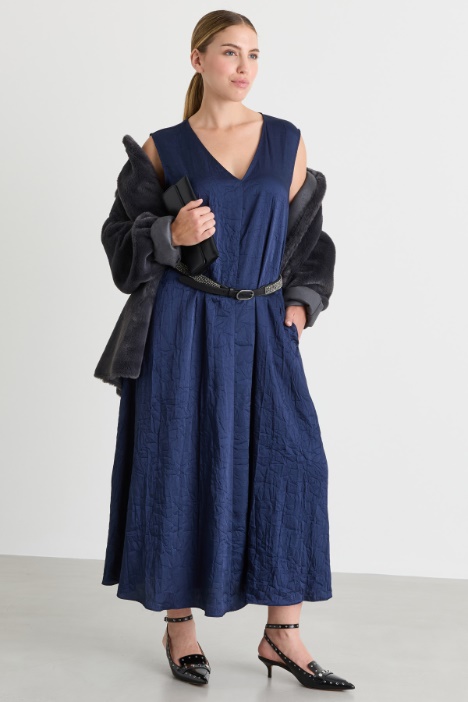 Crinkled twill dress - Intrend