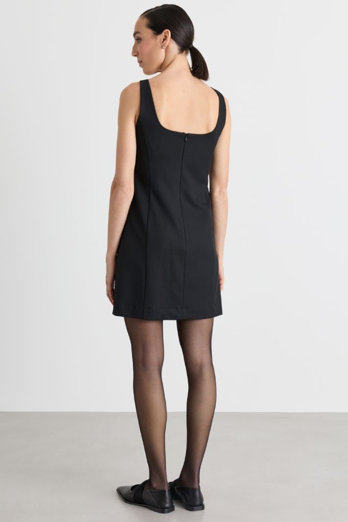 Mini dress with studs and rhinestones - BLACK - Intrend - 4