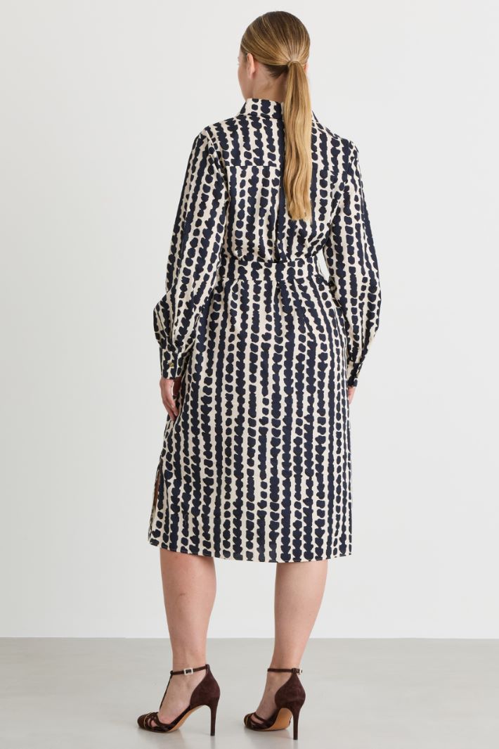Printed shirt dress - WHITE BLUE - Intrend - 4