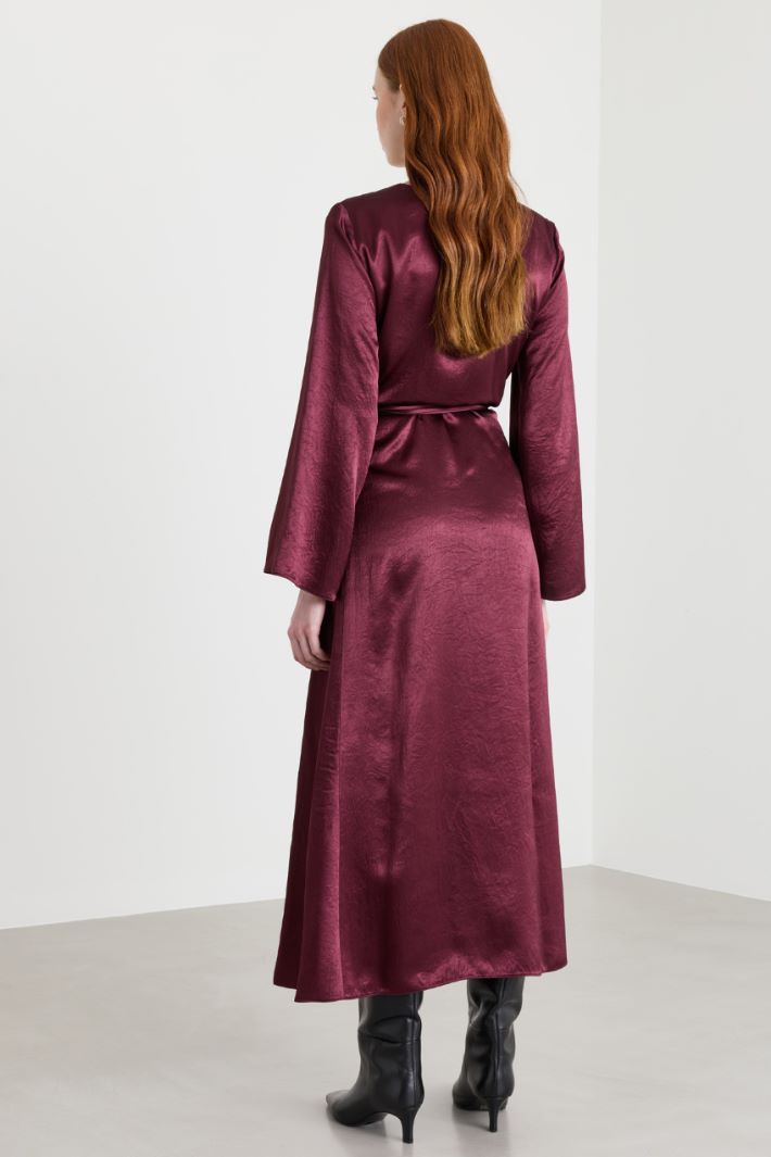 Belted Dress - BORDEAUX - Intrend - 4