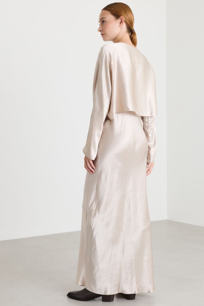 Satin two-piece dress - BEIGE - Intrend - 4