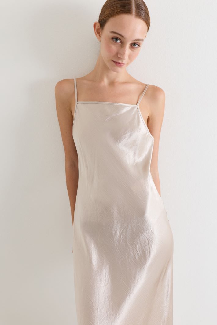 Satin two-piece dress - BEIGE - Intrend - 3