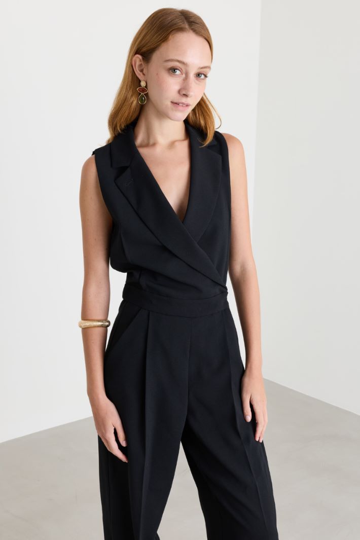 Sleeveless jumpsuit - BLACK - Intrend - 2