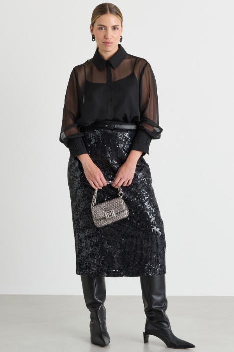 Camisa de gasa con bordados - Intrend