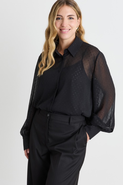 Fil-coupé creponne shirt - Intrend