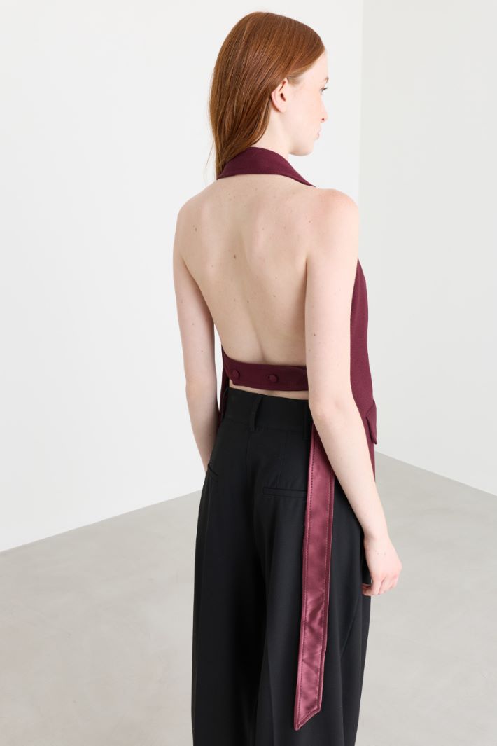 Sablé blazer top - BORDEAUX - Intrend - 4