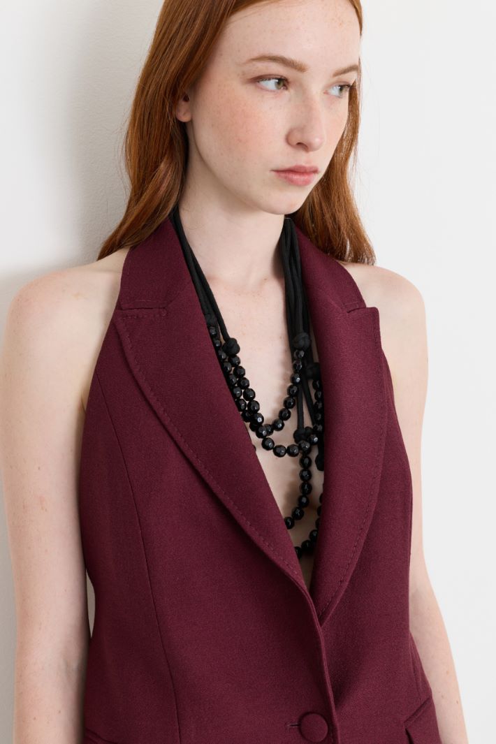 Sablé blazer top - BORDEAUX - Intrend - 3