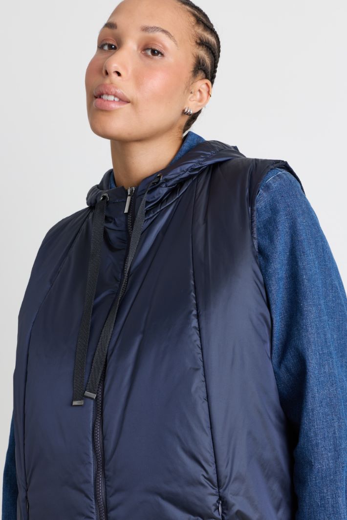 Gilet in tela cangiante antigoccia - BLU - Intrend - 3