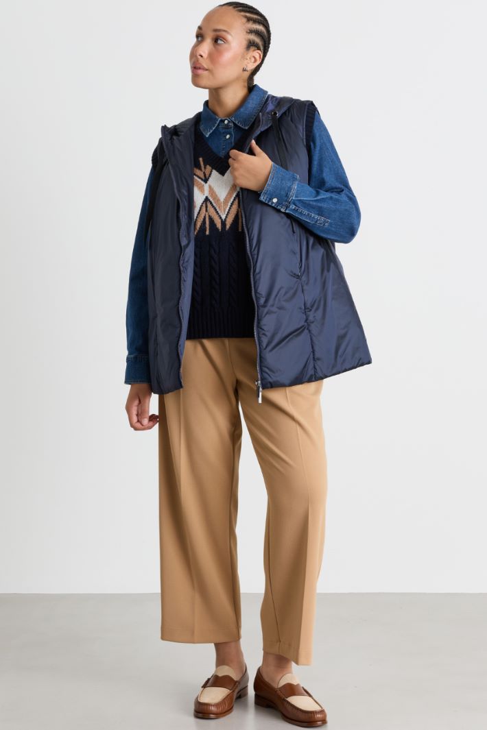 Gilet in tela cangiante antigoccia - BLU - Intrend