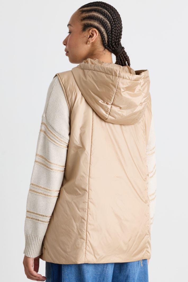 Gilet in tela cangiante antigoccia - CAMMELLO - Intrend - 4