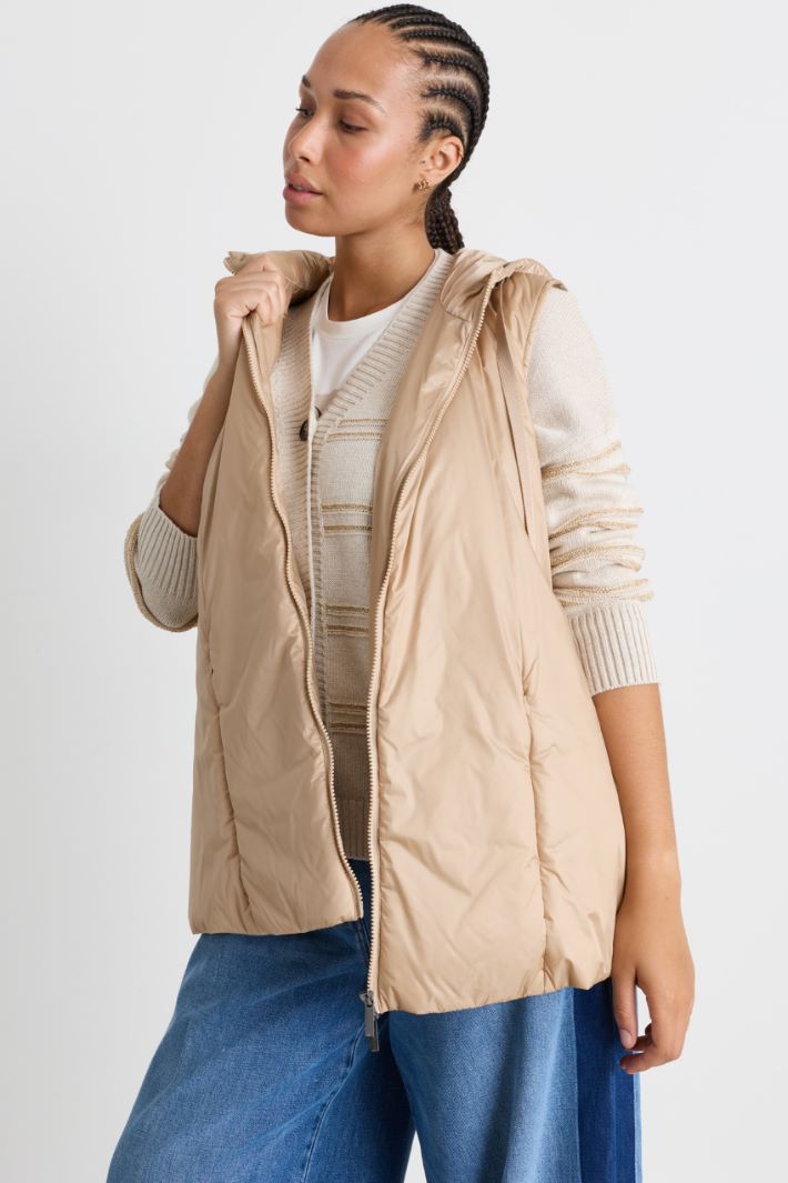 Gilet in tela cangiante antigoccia - CAMMELLO - Intrend - 2