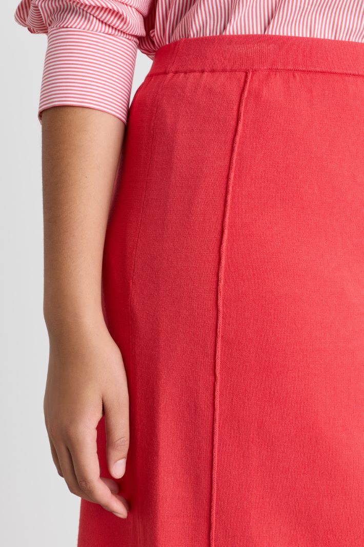 Knitted pencil skirt - RED - Intrend - 3