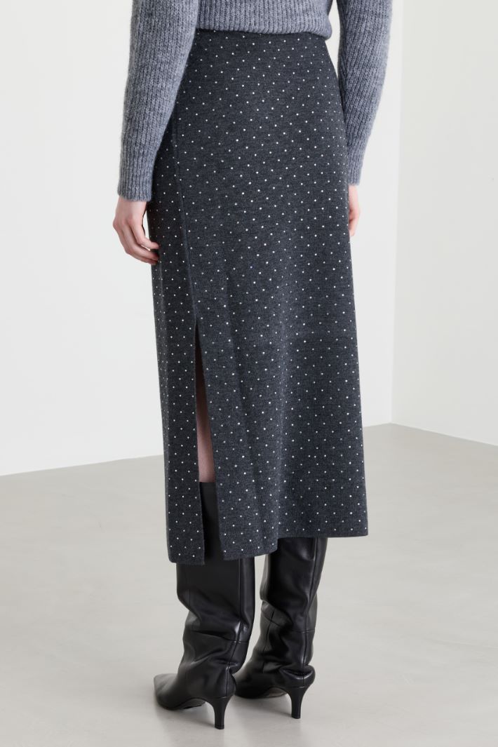 Knitted midi skirt - GREY - Intrend - 4
