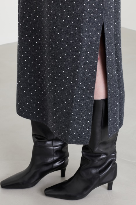 Gonna midi in maglia di lana