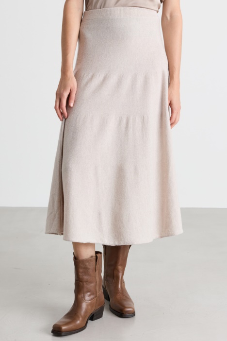 Gonna in maglia con cintura elastica