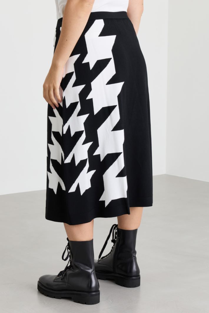 Intarsia-knit skirt - BLACK - Intrend - 4