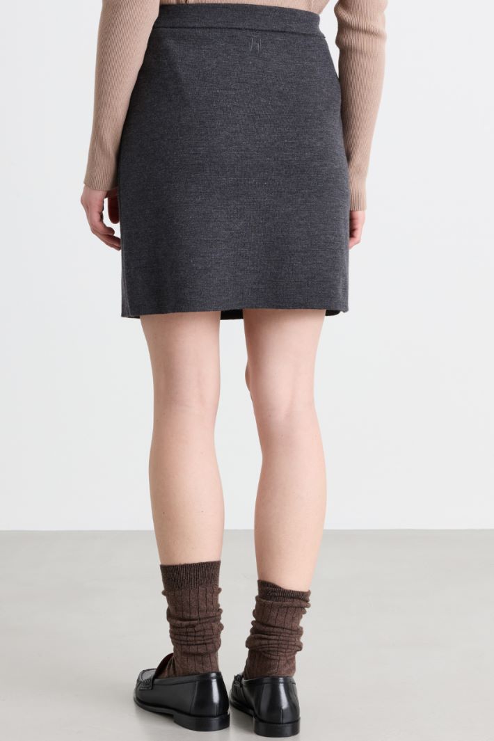 Short wool skirt - GREY - Intrend - 4