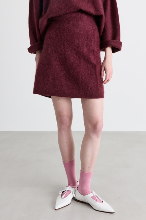 Gonna in maglia di lana e cashmere