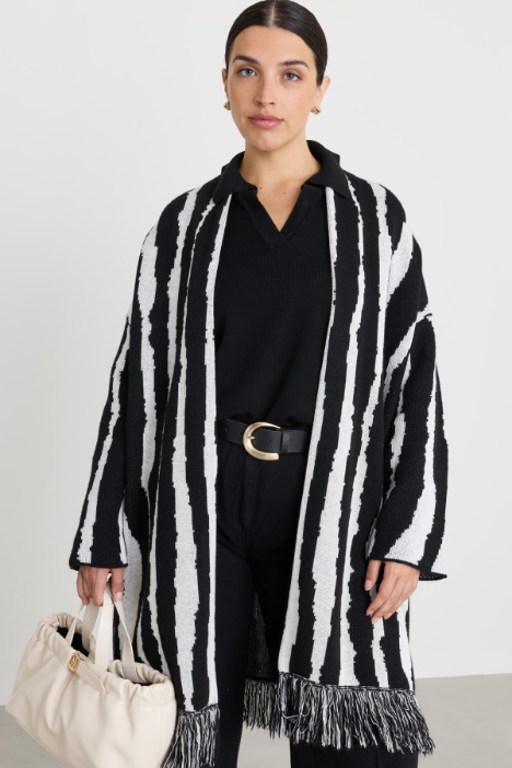 Cappotto in maglia jacquard
