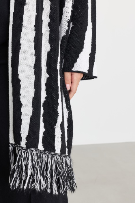 Cappotto in maglia jacquard
