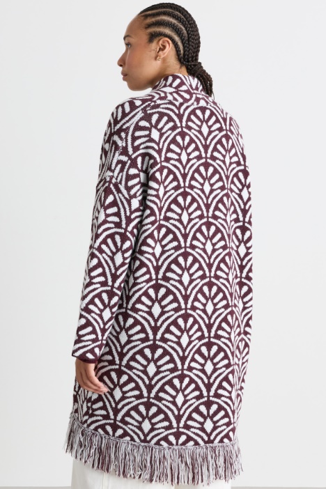 Cappotto in maglia jacquard