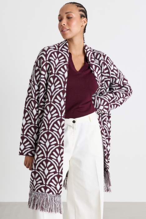 Cappotto in maglia jacquard