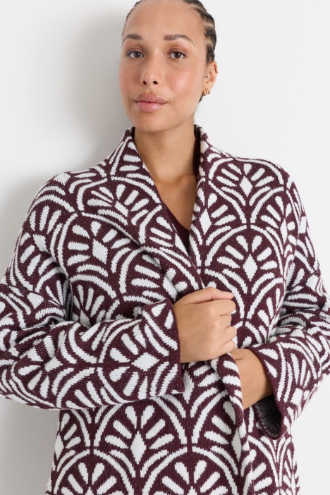 Cappotto in maglia jacquard