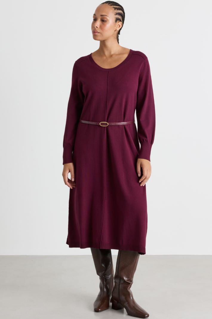 Knitted dress - BORDEAUX - Intrend