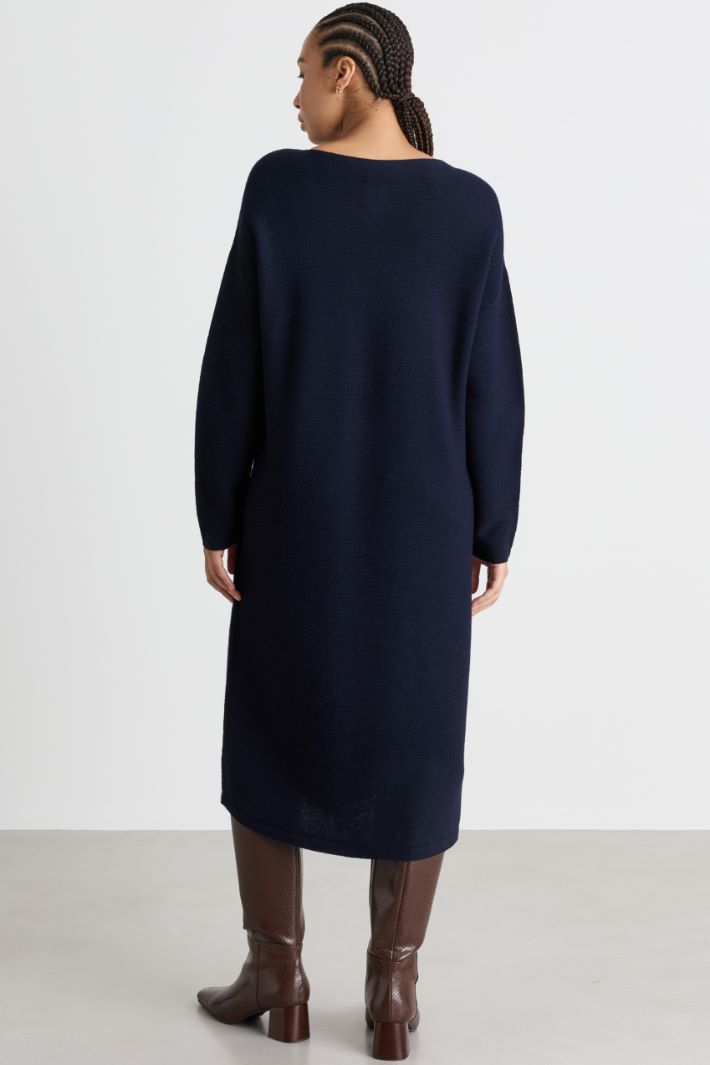 Knitted midi dress - BLACK - Intrend - 4