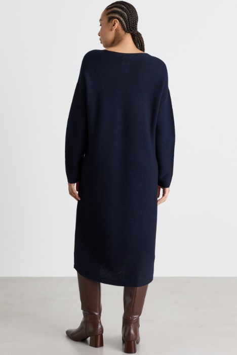 Abito midi in maglia di misto lana