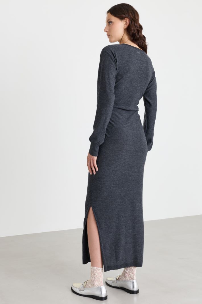 Knitted maxi dress - GREY - Intrend - 4
