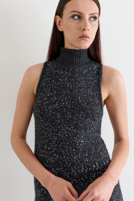 Abito in maglia con paillettes