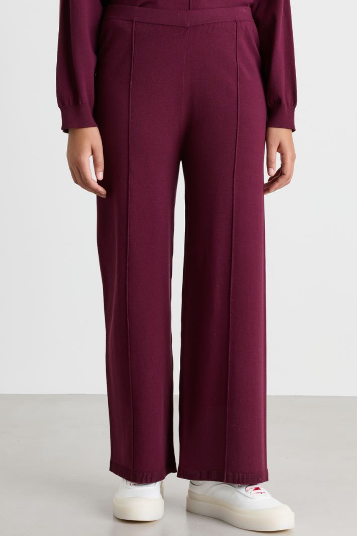 Pantalon en maille - BORDEAUX - Intrend - 2