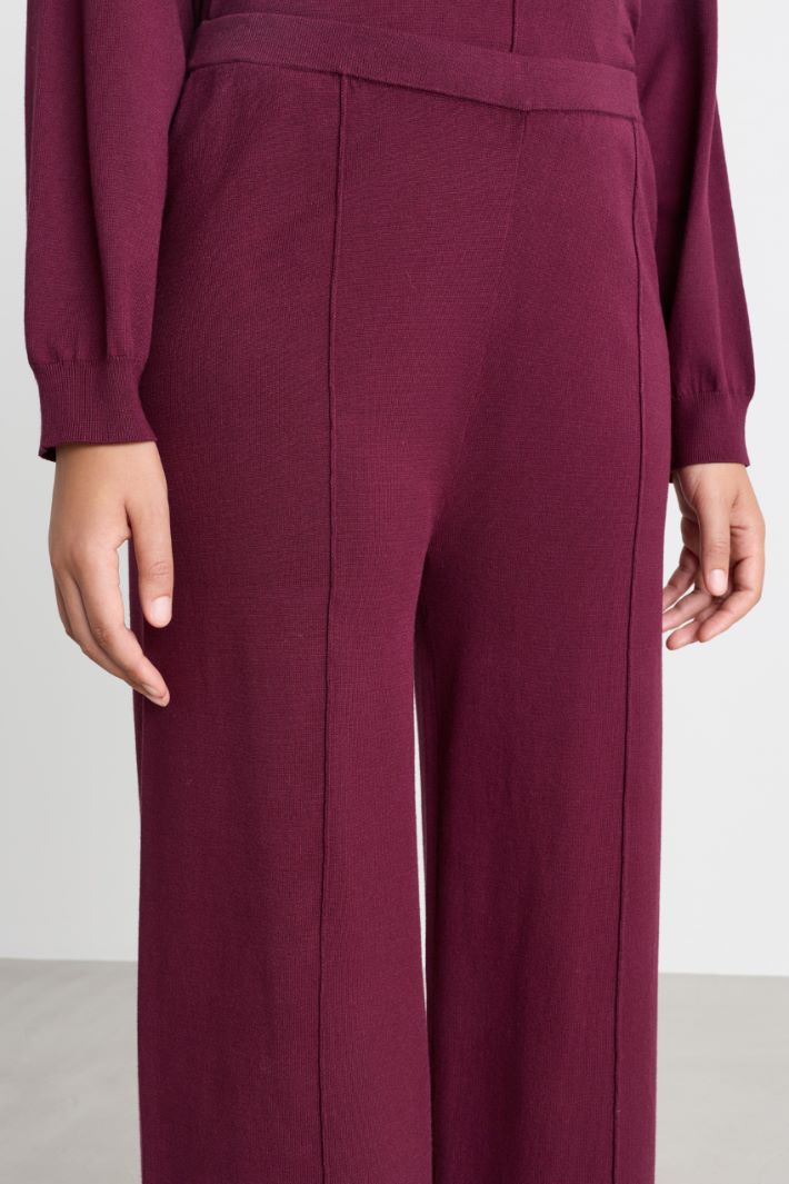 Pantalon en maille - BORDEAUX - Intrend - 3