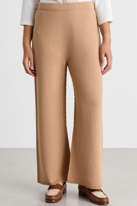 Pantalone in maglia di misto lana