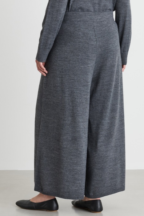 Pantalone in maglia di misto lana