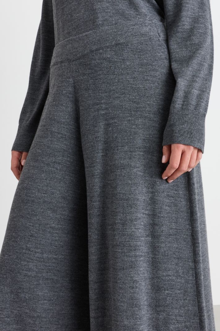 Wide-leg knit trousers - GREY - Intrend - 3