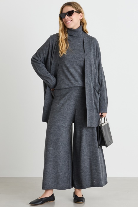 Wide-leg knit trousers - Intrend