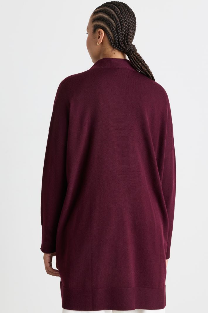 Oversized A-line cardigan - BORDEAUX - Intrend - 4