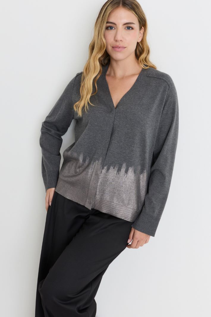 Cardigan mit Folienprint - GRAU - Intrend - 2