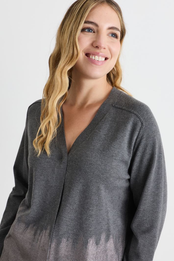 Cardigan mit Folienprint - GRAU - Intrend - 3